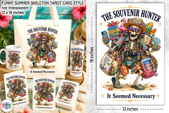Download Funny Summer Skeleton Tarot Card Design - Card design Collection
