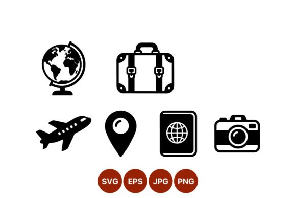 Download Travel Icon Set Airplane Camera Globe - Premium Resources