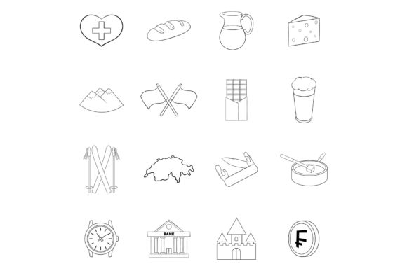 Download Switzerland Travel Icon Set Outline - Travel icon set Collection