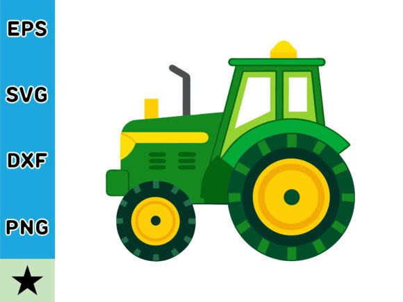Download Green Tractor Illustration SVG Vector - Tractor illustration Collection