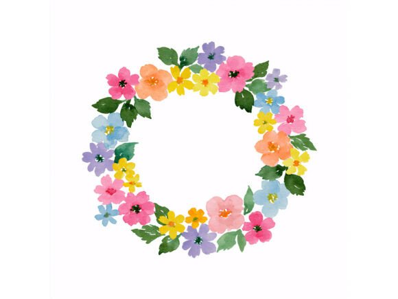 Download 14 JPG Colorful Floral Wreath Set - Floral wreath Collection