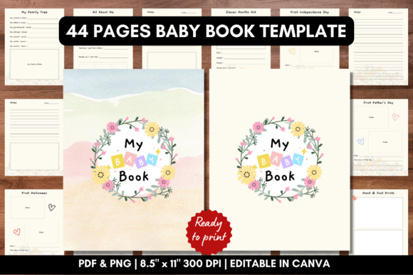 Download Printable Baby Book Template Bundle - Baby book Collection