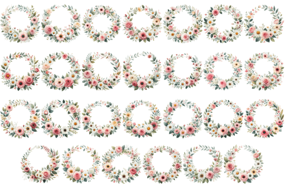 Download 27 Watercolor Floral Wreath Bundle - Premium Resources